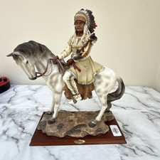 Native American Indian Chief on Horseback Academy Collection Figurine.   (B32)