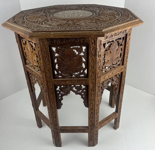 Anglo indian carved wood - carved,