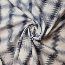 White Navy Cotton Tartan