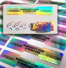 Dogbone Warranty Void Stickers Tamper Proof Security Seal Asset Labels Hologram 
