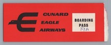 Cunard Eagle Airways Boarding Pass Airline Vintage Seat 19A Hertz Car Rental