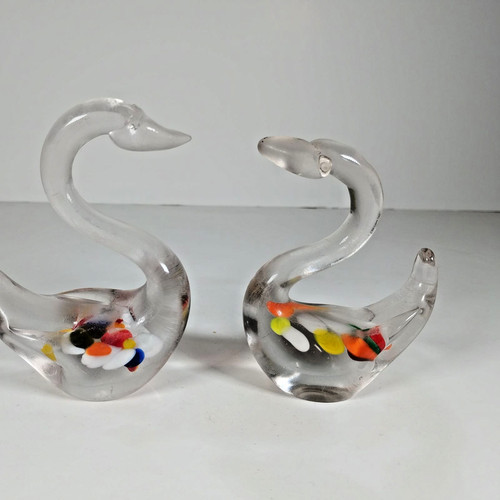 Glass swans ornaments - swans,