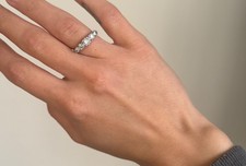 18 ct gold band engagement gold ring with platinum crown 