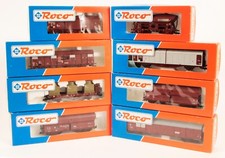 ROCO HO RAKE OF 8 x VARIOUS GOODS FREIGHT WAGONS MINT BOXED - SEE DESCRIPTION