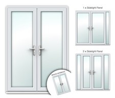 White upvc french doors - -, in