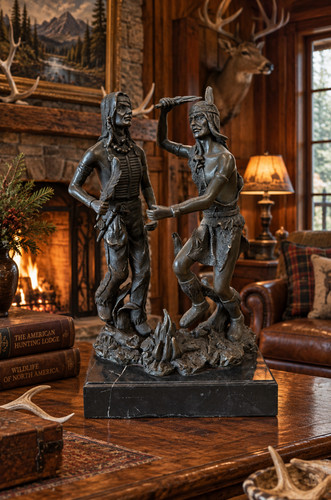 Bronze marble sculpture of - &,