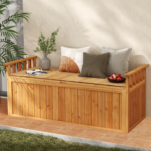 Outdoor wood storage bench 209 - wood,