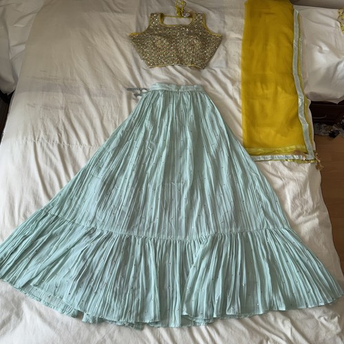 Powder blue lehenga - powder, choli