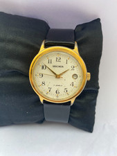 Sekonda Mens Vintage 17 Jewels Arabic Dial Date Leather Strap Watch Made in USSR