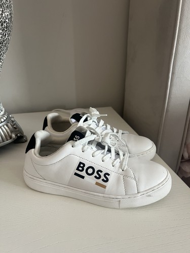 Boss teens white - white/black, low