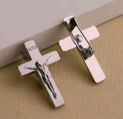 Crucifix cross pin lapel badge - cross,