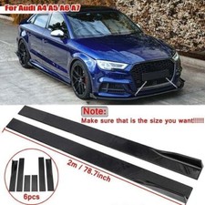 78.7" Gloss Black Side Skirts Extension Rocker Panel For Audi A4 A5 A6 A7 A8 BT.