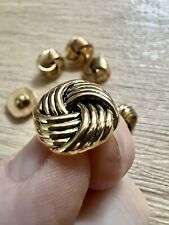 8 X Gold Knot buttons 17mm