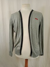 Kickers Mens Cardigan Size L Grey Dark Grey Button Band Kickers Embroidery