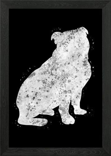 English bulldog puppy framed - english,