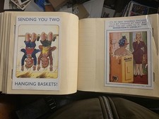 POSTCARD ALBUM & 80 VINTAGE COMIC HUMOUR POSTCARD, McGILL, BAMFORTH ETC