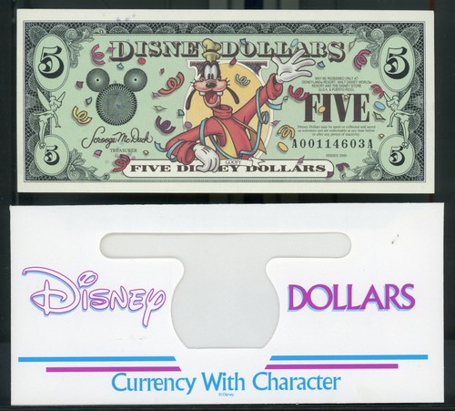 Disney dollar goofy 5 - disney, $5