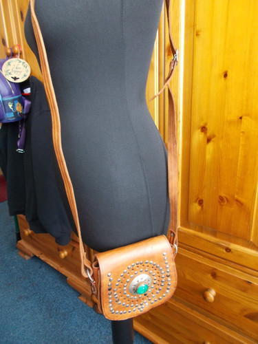 Moroccan tan leather handmade - moroccan,