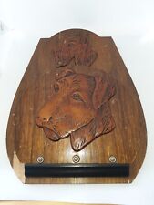 VINTAGE ART DECO WOODEN DOG WALL NEWSPAPER LETTER RACK MADE IN BELGIUM 1940'S 