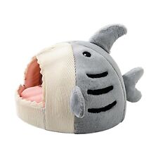 Shark Pet Bed Cats Dogs Cosy Cave Nest Snug Soft Igloo Sleeping S/M/L Blue/Grey