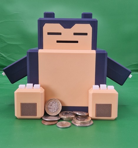 Snorlax piggy bank printed - 3d,