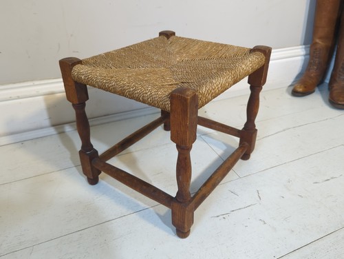 Woven stool vintage footstool - woven,