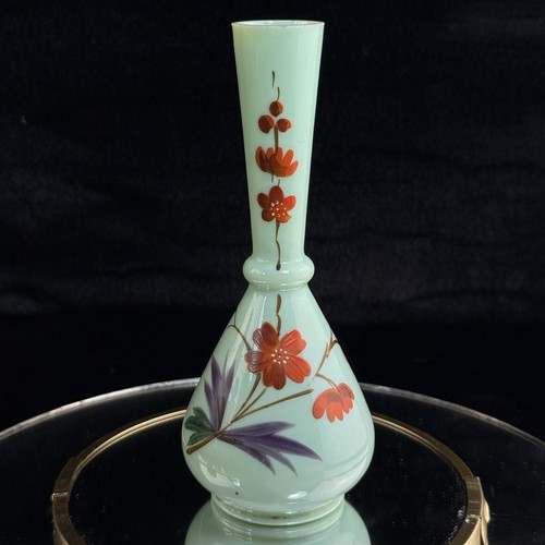 Antique milk glass vase - milk, red