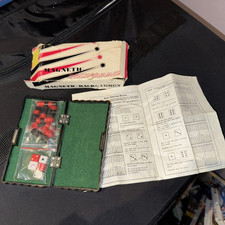Vintage Travel Pocket Magnetic Backgammon Complete instruction 1970’s