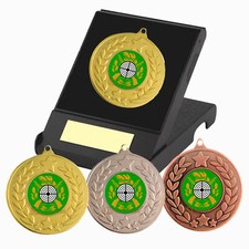 Target Shooting Medal in Presentation Box - F/Engraving  Rifle Shooting Trophies