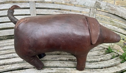 1960s leather pig stool - leather,