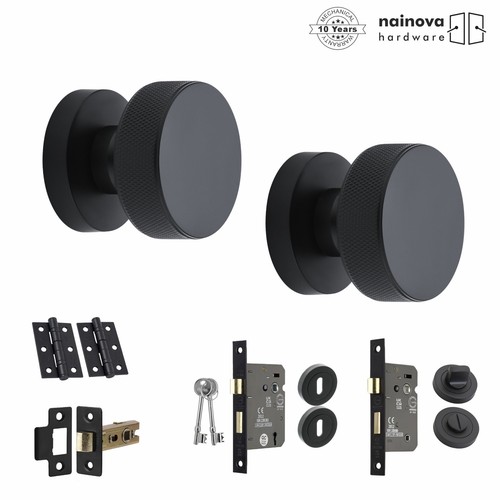 Knurled door mortice knob set - mortice,