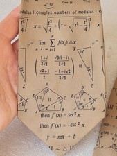 The Tie Studio Men's Tie MATHS Trigonometry Science, Light Brown Beige Polyester