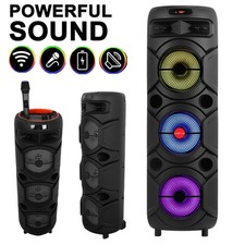 Portable Bluetooth Speaker 9000W Sub woofer Heavy Bass Sound System Party & Mic