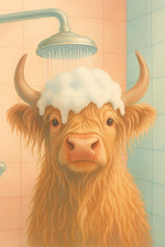 Highland Cow Bubble Bath Funny