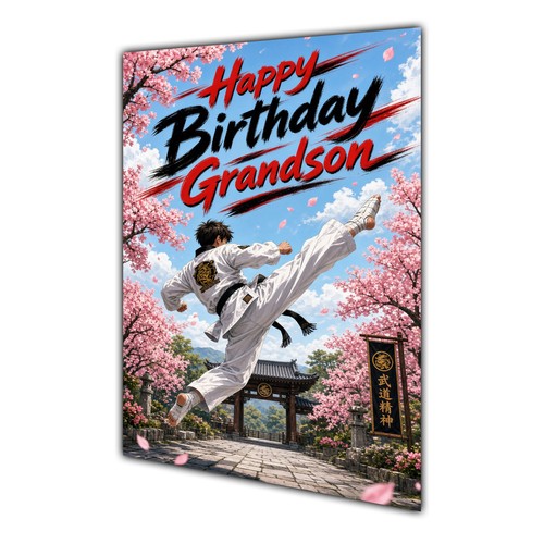 Happy birthday grandson karate - happy,
