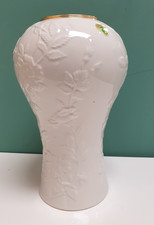Waterford white ceramic Eglantine Rose vase 26cm tall exc condition