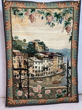Vintage French Historical Place Scene Wall Hanging Tapestry 195x141 cm