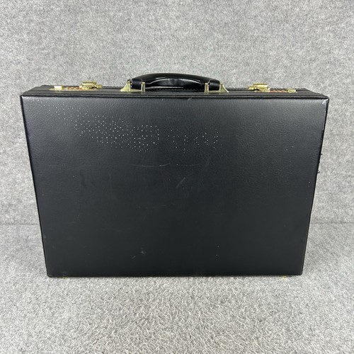 Vintage faux leather attache - leather,