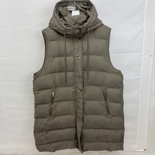 Zara Long Greige Puffer Gilet Jacket Women’s Size Uk XXL