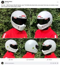 1994 Simpson Bandit helmet retro old school size 7 1/4 (58cm) 