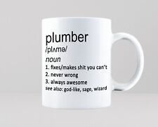 Plumber Mug Coffee Tea Cup Plumbing Builder Trade Cool Funny Gift Idea Work Job