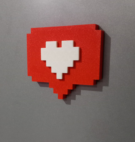 Bit pixel heart fridge - heart, 3d