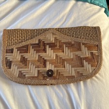 Wheat Straw Woven Clutch Handmade Lady Wallet Casual Purse Bag Envelope Handbags