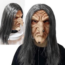 Old Witch Mask Full Head Latex