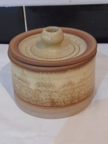 Vintage stoneware storage jar - storage,