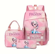 Disney Frozen Elsa 3pcs Backpack Set Kids School Bag w/ Lunch Bag & Tablet Slot