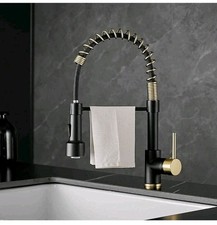 Kitchen  Faucet Flat Blk. Gold