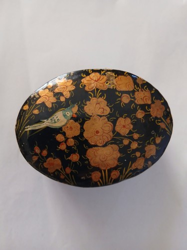 Antique papier mache - pot, with