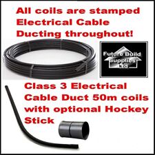 Electric Cable Duct Ducting 32mm or 38mm ID x50m Smooth Bore Coil Black / Hockey