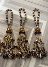 3 Vintage Heavy Bead Beaded